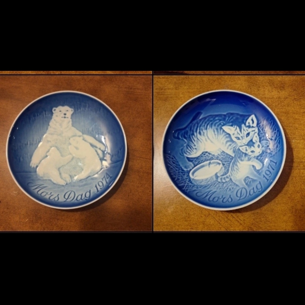 Collectible Plates By Bing & Grondahl Copenhagen Set  "Mors Dag"  -Mother's Day